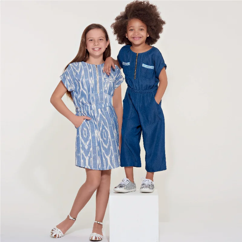 women's jumpsuits for cozy daysNew Look Child/Teen Jumpsuit and Dress N6612