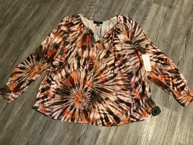 women's long sleeve tops for layeringTop Long Sleeve By Karen Kane In Multi-colored, Size: 1x