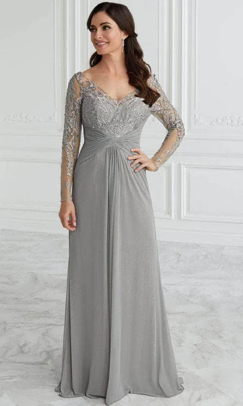 women's travel dressesChristina Wu Elegance 17098 - Sheer Long-Sleeved Evening Dress