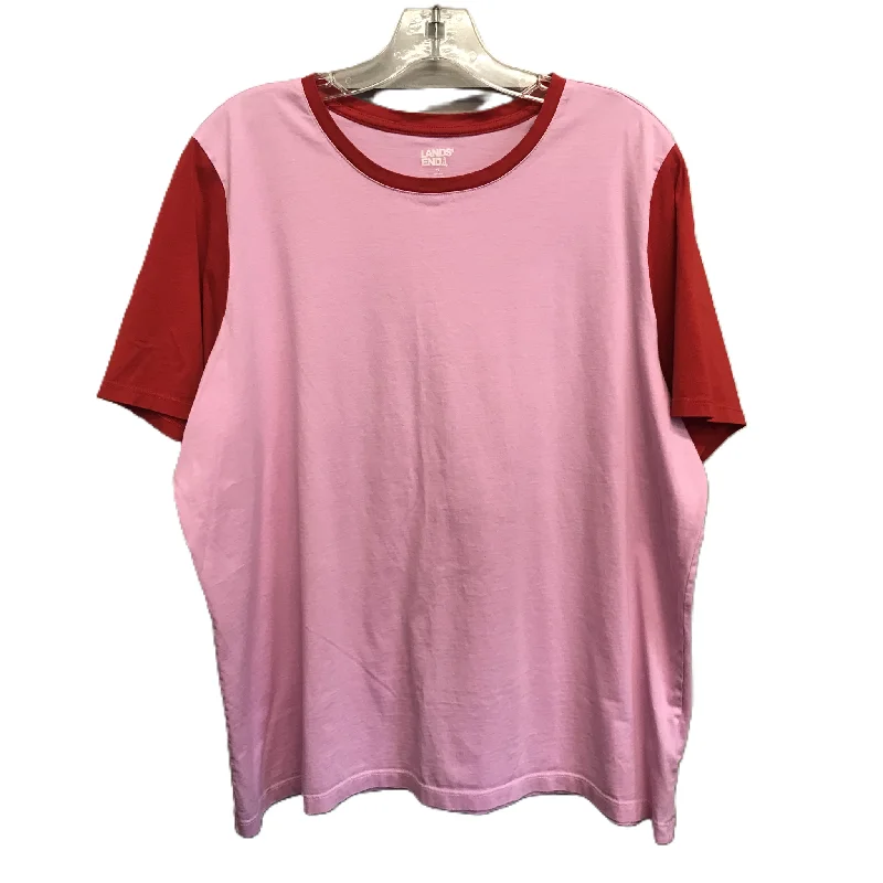 affordable women's T-shirtsPink Top Short Sleeve By Lands End, Size: 1x