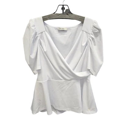 elegant women's T-shirtsWhite Top Short Sleeve Grace Karin, Size Xl