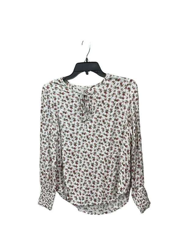 women's long sleeve tops with bohemian vibesTop Long Sleeve By Lucky Brand In Floral Print, Size: S