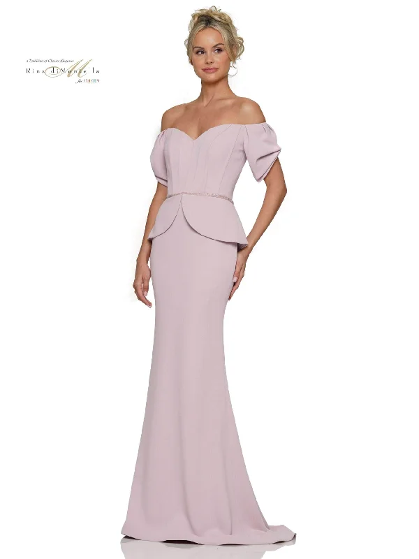 women's ball gown dressesRina di Montella RD2965 - Puff Sleeve Corset Evening Dress