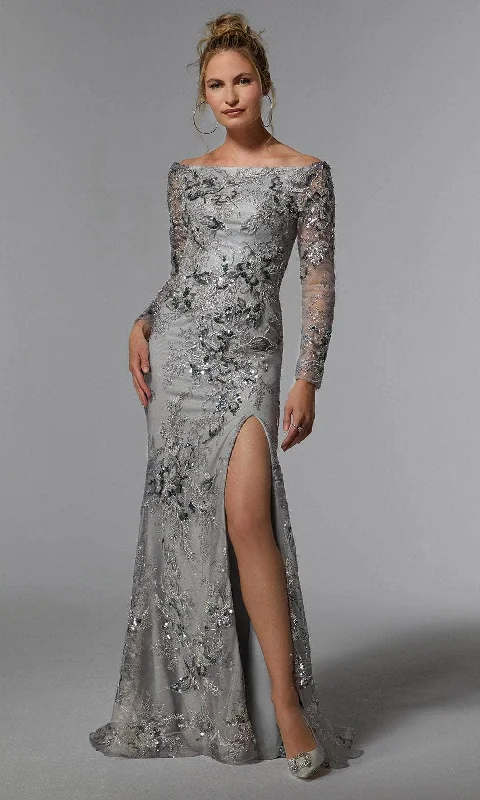 women's empire-line dressesMGNY By Mori Lee 72938 - Off Shoulder Sequin Evening Gown