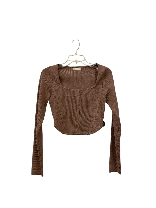 women's long sleeve tops made of cottonTop Long Sleeve By Altard State In Brown, Size: M