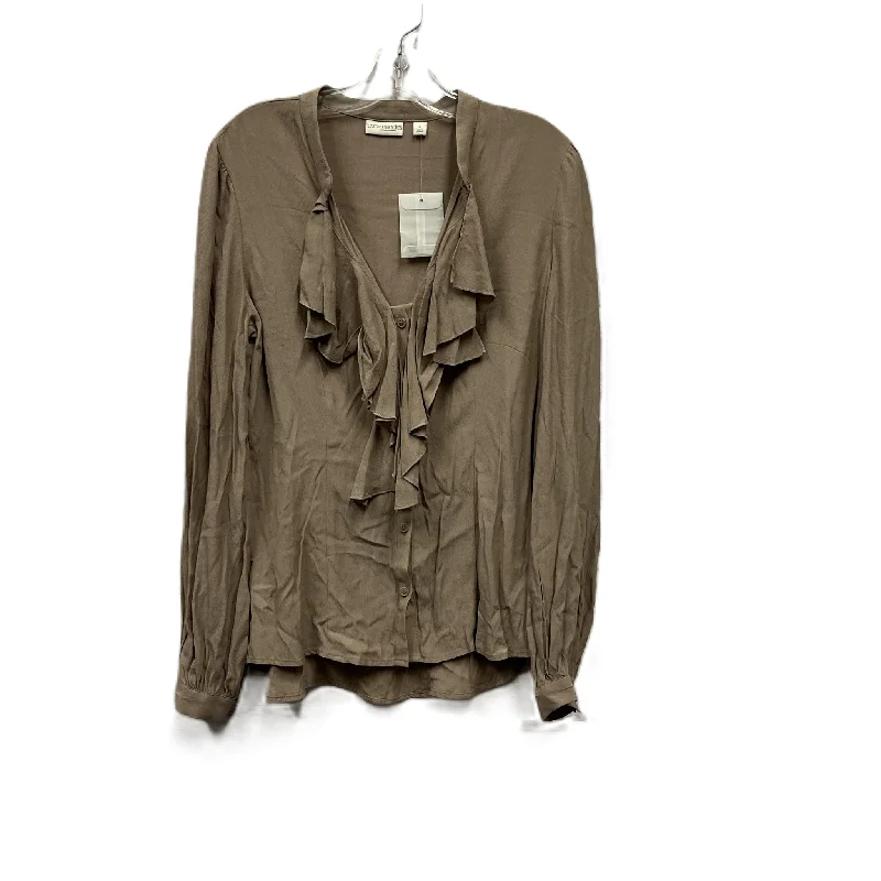 women's long sleeve tops for outdoor activitiesTop Long Sleeve By Eva Mendes In Brown, Size: S