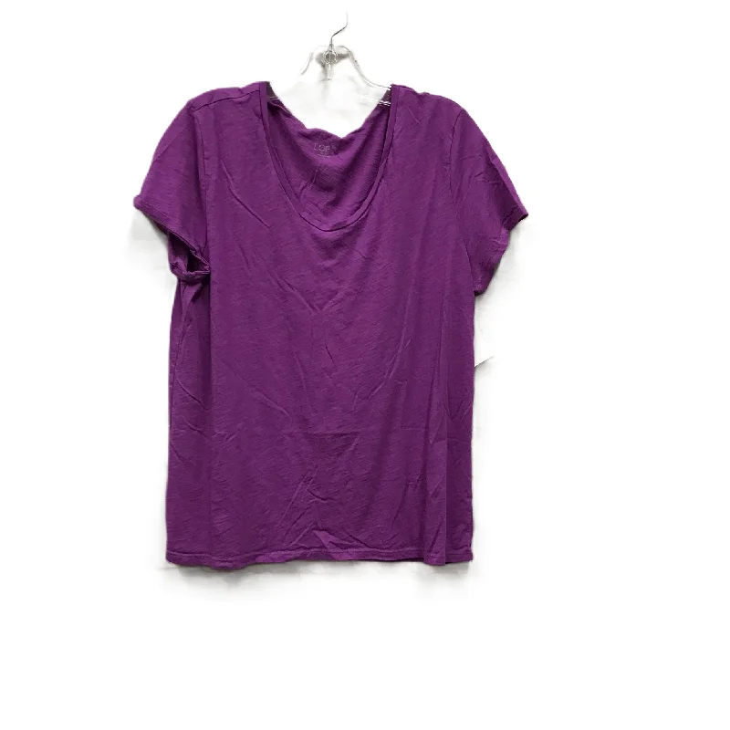 women's T-shirts with vintage stylesPurple Top Short Sleeve By Loft, Size: Xl