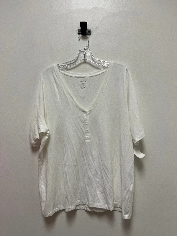 women's T-shirts with sustainable productionWhite Top Short Sleeve Banana Republic, Size 2x