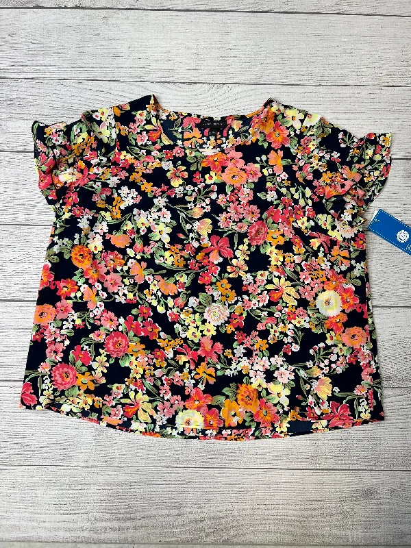 women's T-shirts with bohemian vibesFloral Top Short Sleeve Lane Bryant, Size 2x