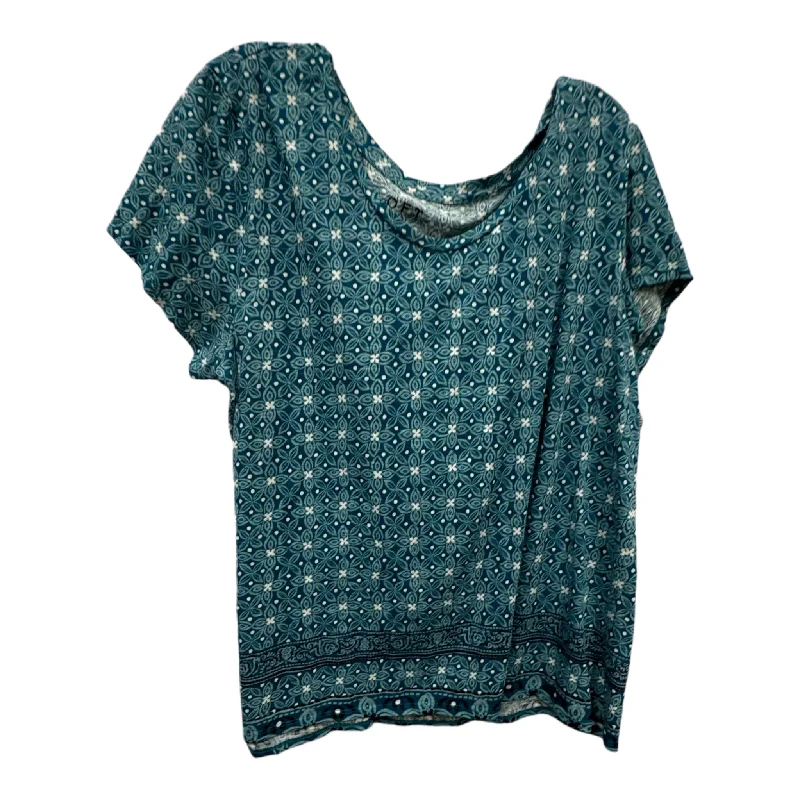 women's T-shirts with international brandingTeal Top Short Sleeve By Loft, Size: Xl