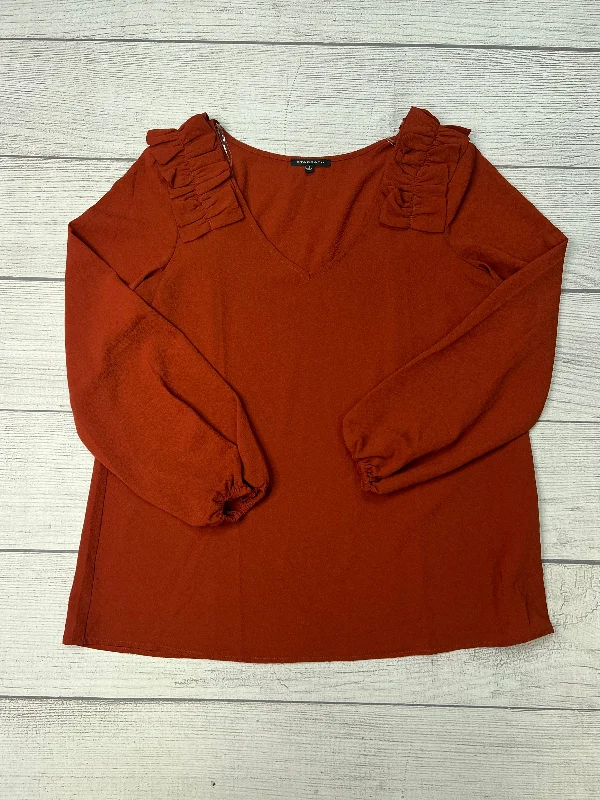 women's long sleeve tops with trendy patternsTop Long Sleeve By Staccato In Red, Size: S