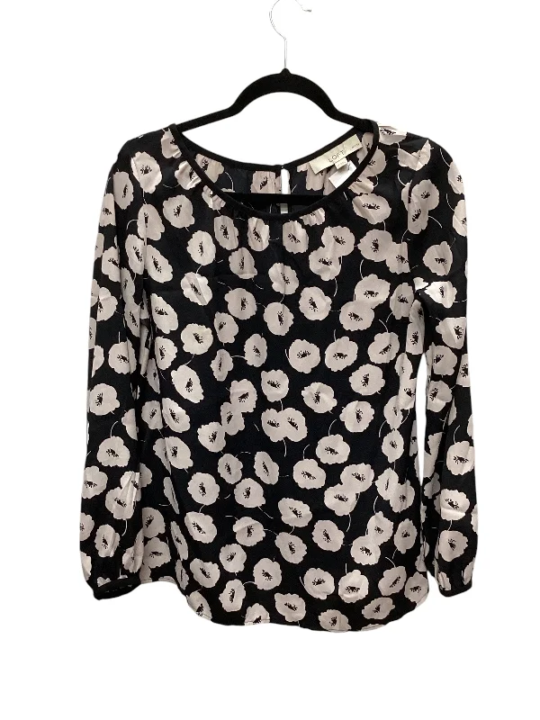 women's long sleeve tops with limited-edition designsTop Long Sleeve By Loft In Floral Print, Size: Petite  M