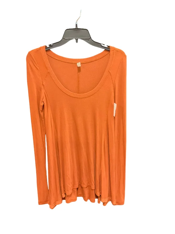 women's long sleeve tops for yoga sessionsTop Long Sleeve By Free People In Orange, Size: Xs