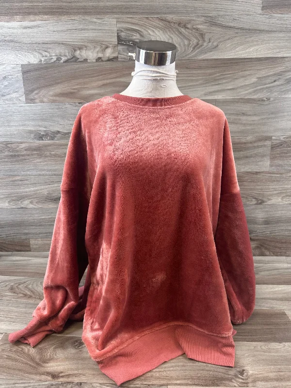 women's long sleeve tops with oversized fitsTop Long Sleeve By So In Orange, Size: L