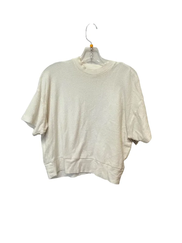 women's T-shirts with asymmetrical hemlinesCream Top Short Sleeve Madewell, Size M