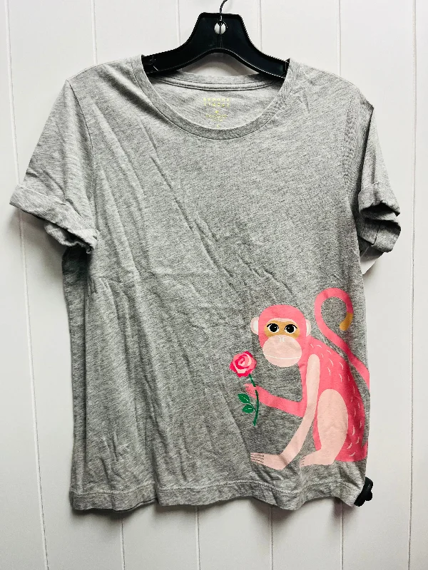 women's T-shirts made of silkGrey Top Short Sleeve Kate Spade, Size S