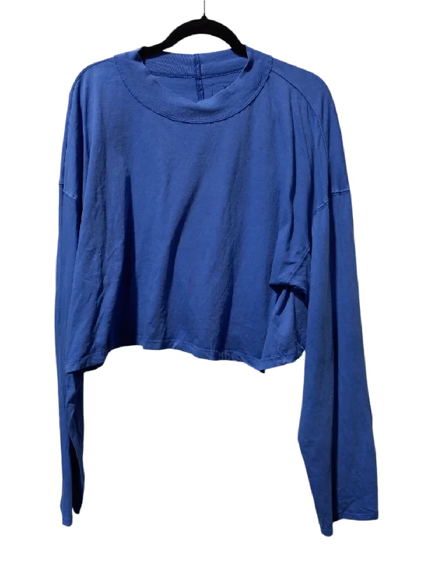 women's long sleeve tops for galasTop Long Sleeve By We The Free In Blue, Size: Xl