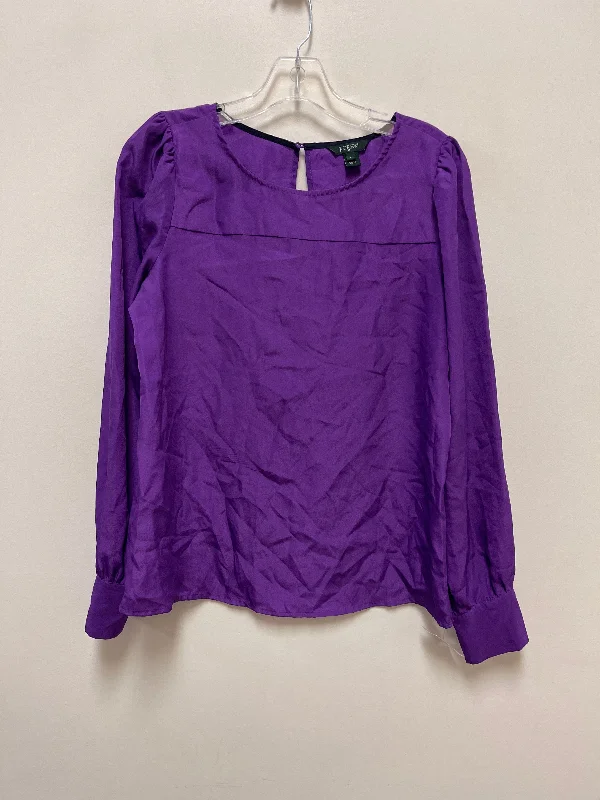 women's long sleeve tops for casual wearTop Long Sleeve By J. Crew In Purple, Size: S