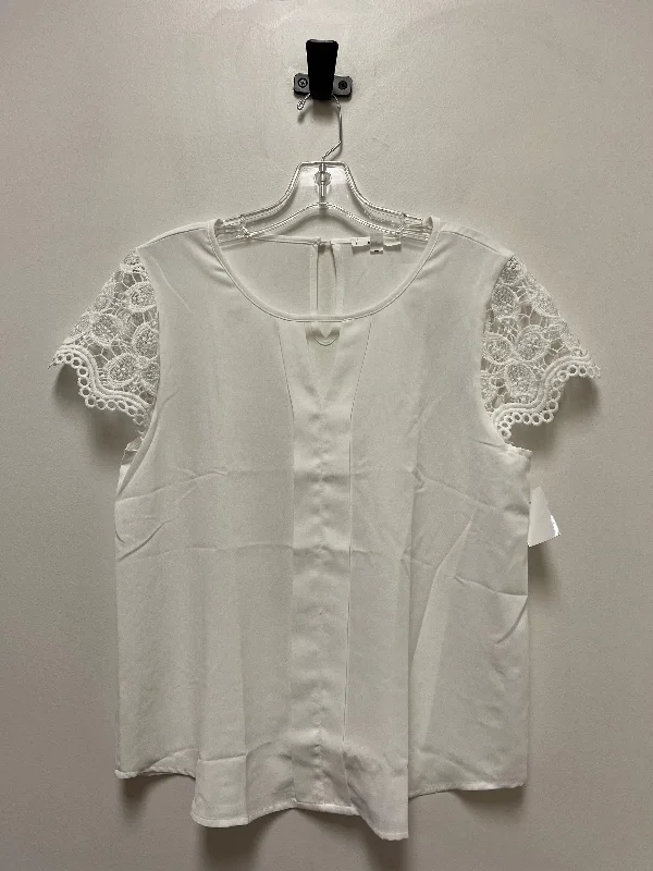 women's T-shirts for winterWhite Top Short Sleeve Mine, Size L