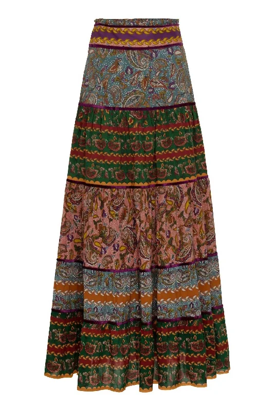 women's striped skirtsCatalina Skirt In Paisley Multi