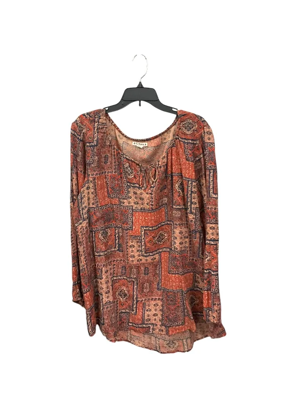 women's long sleeve tops for casual wearTop Long Sleeve By Ruff Hewn In Multi-colored, Size: 3x