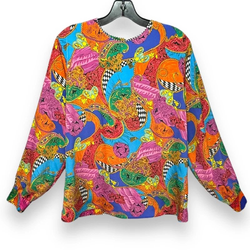 women's long sleeve tops with embroidery accentsTop Long Sleeve Unbranded In Multi-colored, Size: M