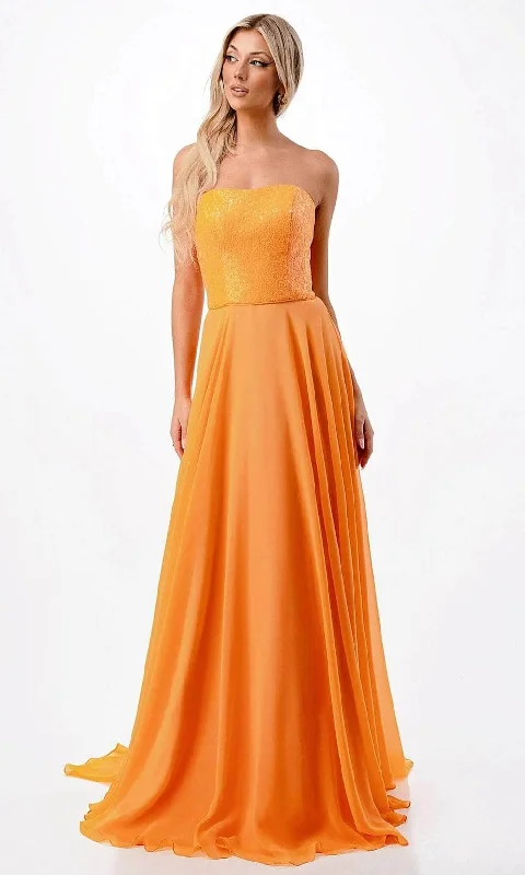 women's business casual dressesAspeed Design P2206 - Strapless Evening Dress