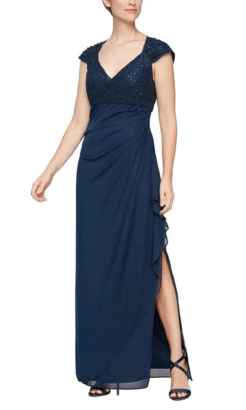 women's casual dressesAlex Evenings 82122470 - Sequined Empire Evening Dress