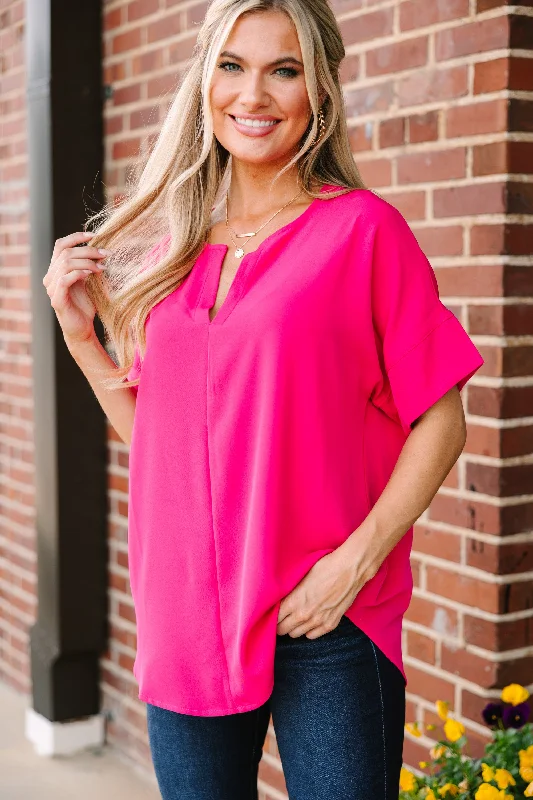 women's tops with built-in brasThis Is Why Hot Pink Top