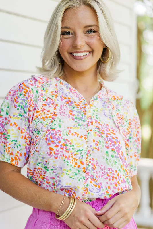 women's tops for black-tie affairsNext Stop Light Pink Spotted Blouse