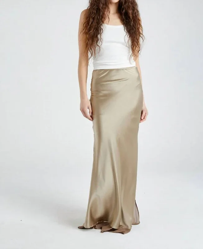 women's velvet mini skirtsHelena Silk Skirt In Caramel