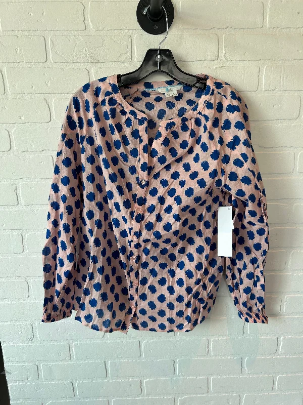 women's long sleeve tops for evening eventsTop Long Sleeve By Boden In Blue & Pink, Size: M