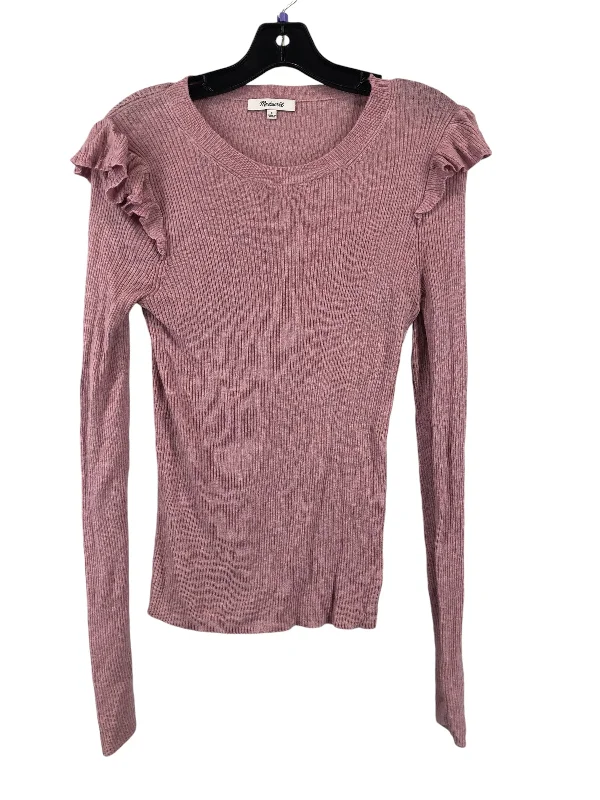 everyday women's long sleeve topsTop Long Sleeve By Madewell In Pink, Size: S