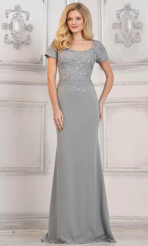 women's prom dressesRina di Montella RD3112 - Embroidered Scoop Neck Evening Dress