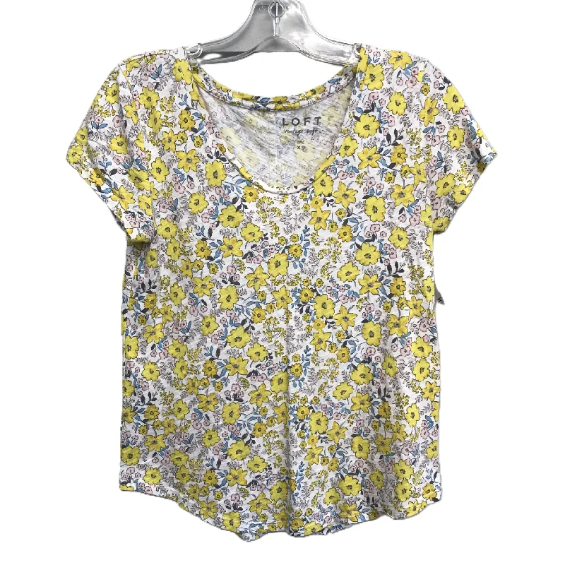 women's T-shirts with wrinkle-resistant materialYellow Top Short Sleeve By Loft, Size: Xs