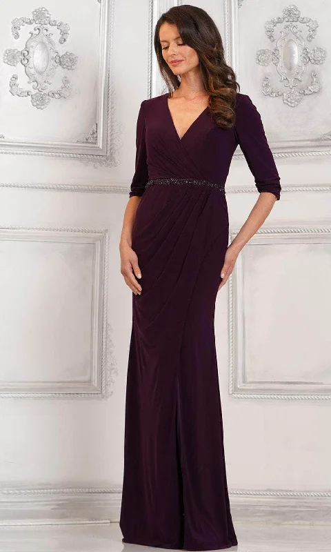 women's bridesmaid dressesRina di Montella RD3109 - Quarter Sleeve V-Neck Evening Dress