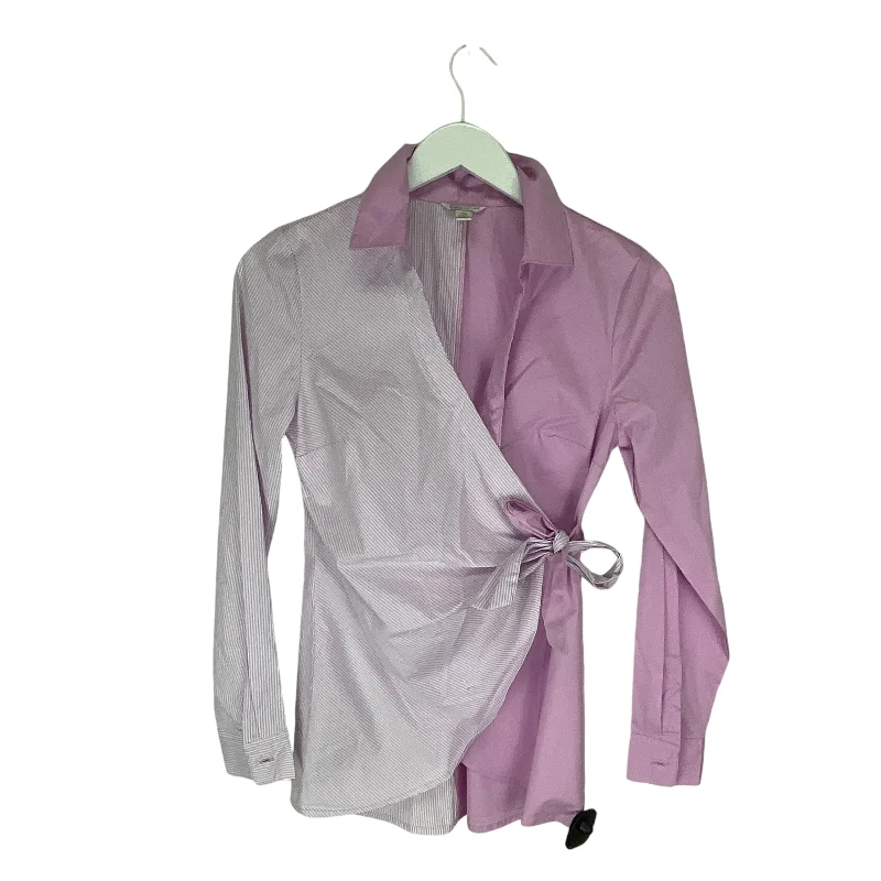 women's long sleeve tops made of silkTop Long Sleeve By Cato In Pink, Size: Xs