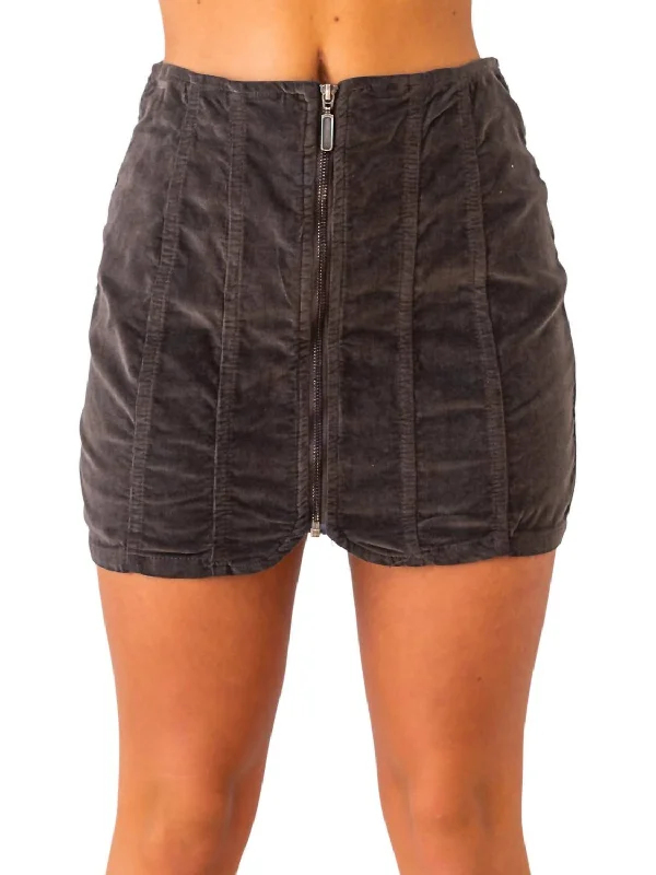 women's high-slit skirtsLayla Cord Mini Skirt In Espresso Bean