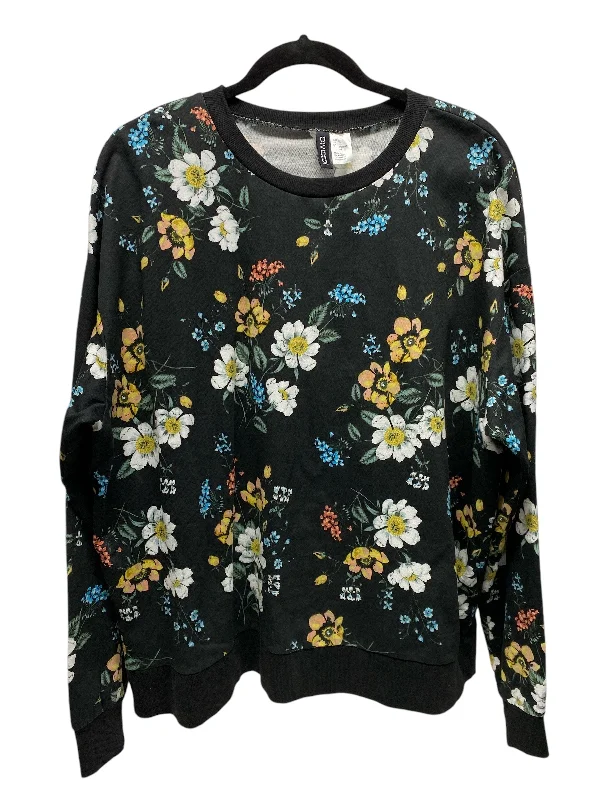 women's long sleeve tops with asymmetrical hemlinesTop Long Sleeve By Divided In Floral Print, Size: Xl