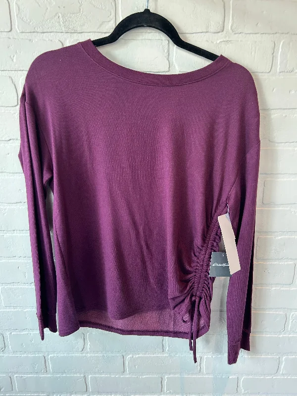 women's long sleeve tops with wrinkle-resistant fabricTop Long Sleeve By Eddie Bauer In Purple, Size: Xs