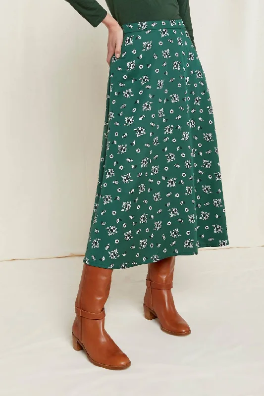 women's lace skirtsAlison Floral Skirt In Dark Green