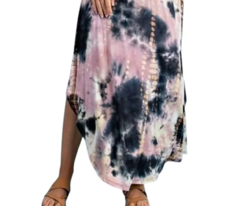 women's solid-color skirtsTie Dye Smocked Waistband Maxi Skirt In Multi Color