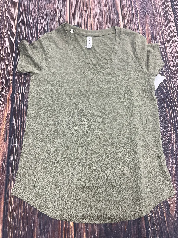 women's T-shirts with lace trimGreen Top Short Sleeve Basic Athleta, Size Xs