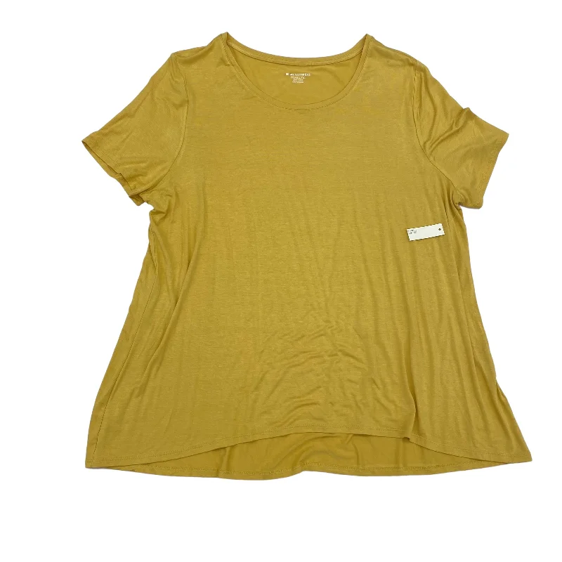 women's T-shirts with distressed finishesYELLOW AMAZON ESSENTIALS TOP SS, Size XXL