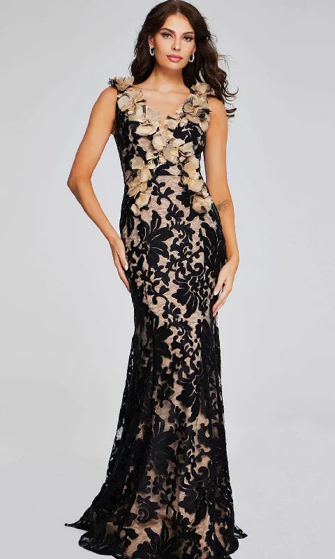 women's limited-edition dressesJovani 38497 - Embroidered Sheath Evening Gown