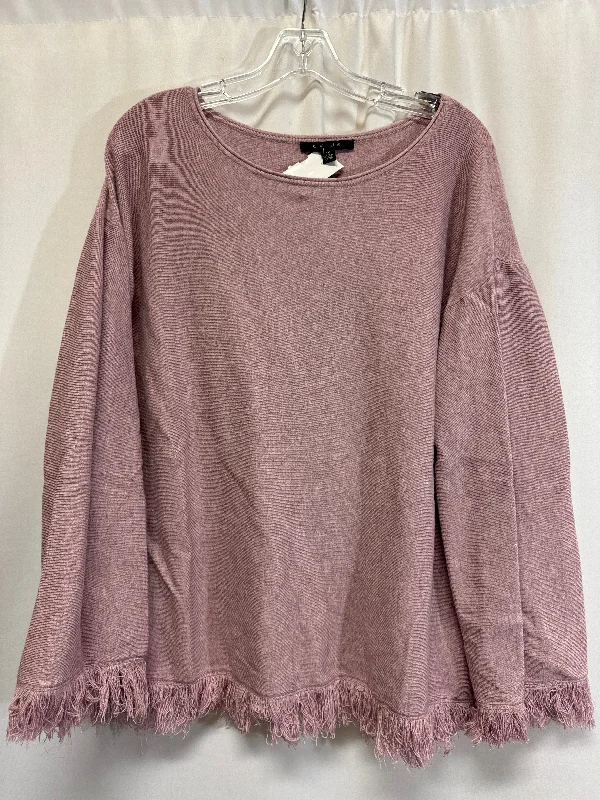 women's long sleeve tops with polka dotsTop Long Sleeve By Cyrus Knits In Mauve, Size: 1x