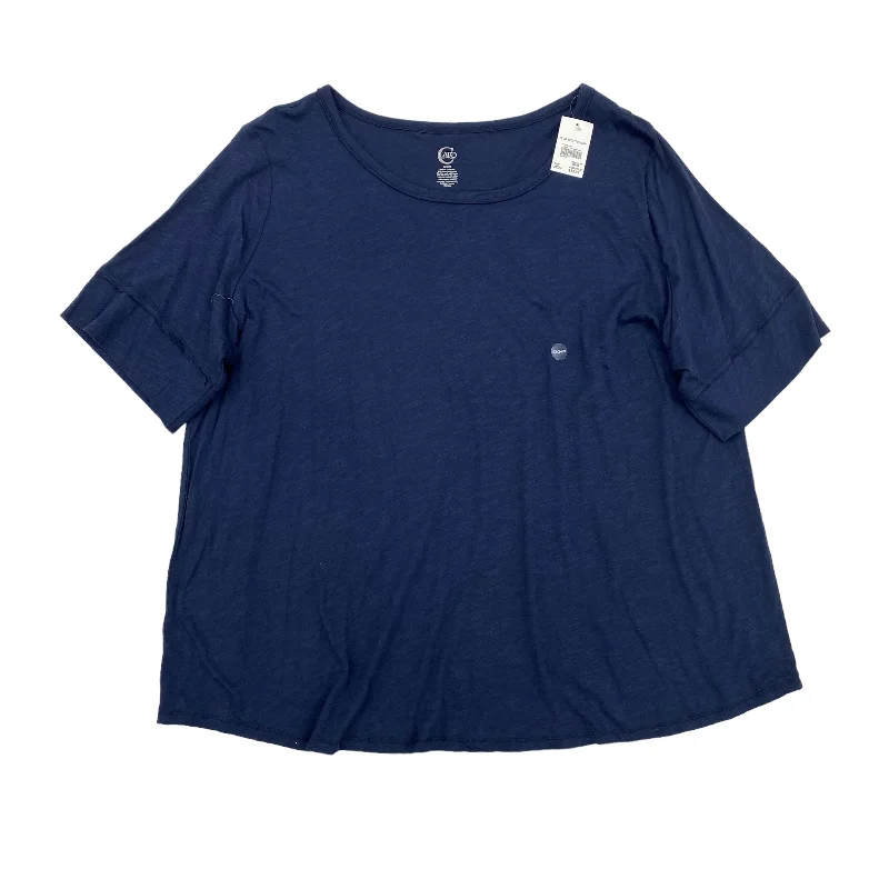 women's T-shirts with lace-up backsBLUE CATO TOP SS, Size 3X