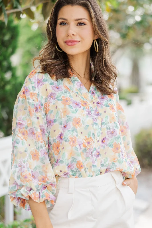 women's tops for picnics in the parkFate: Talk Of The Town Orange Floral Blouse