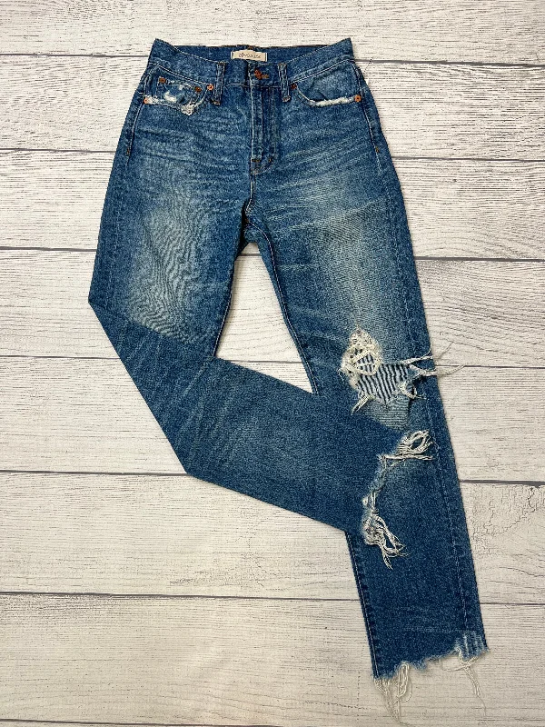 women's denim jeans with frayed edgesJeans Designer By Madewell  Size: 0