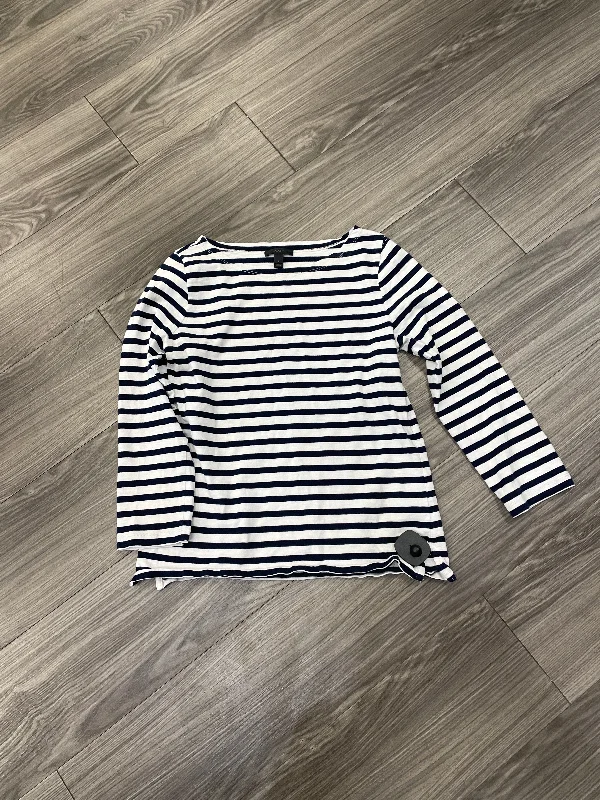 women's long sleeve tops with thermal liningTop Long Sleeve By J. Crew In Striped Pattern, Size: S